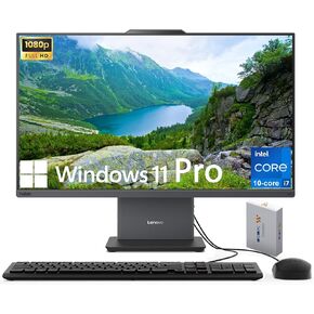 Lenovo ThinkCentre All-in-One Desktop Computer, 27" FHD IPS Display, 10-core Intel Core i7-13620H, 32GB DDR5, 1TB SSD, Wi-Fi 6, USB-C, HDMI in&Out, Wired KB&Mouse, Win 11 Pro, WOWPC Bundle