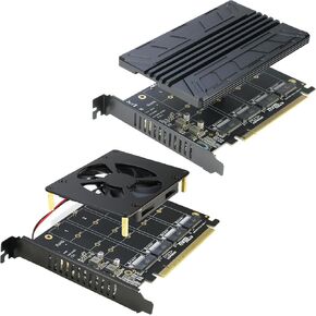 Quad NVMe PCIe Adapter with Fan+ Quad NVMe PCIe Adapter with Heatsink