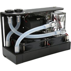 CPU Water Cooler Pump, 600L H PC Water Cooling Integrated Mute, Aluminum Heat Exchanger Liquid Cooling Radiator Heat Sink with Fans for CPU PC Water Cool System
