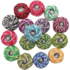 EXCEART 16 Roll Cotton Embroidery Thread for Crochet Cross Stitch Needlepoint Hand Embroidery Mixed Color