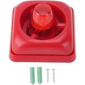 Fire Alarm, DC12V 24V Sound and Light Alarm, LED Audible Visual Alarm, Strobe Warning Horn, 3 Sound Modes Flashing Light, Siren Fire Security Horn Buzzer 115dB