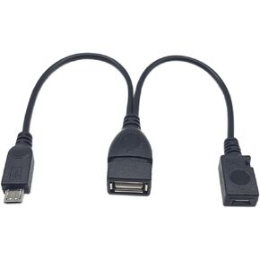 SinLoon USB 2.0 Data Charge Y Splitter Cable, Micro USB Host OTG Cable with Micro USB Power Cable (USB A F to mirc M+F)