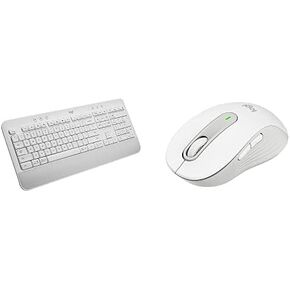 Logitech Signature K650 Comfort Full-Size Wireless Keyboard - Off White Signature M650 Medium Sized Wireless Mouse - Off White
