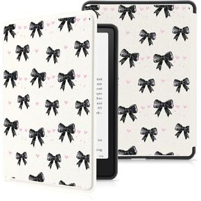 Cute Bowknot Case لـ 7 "Kindle Paperwhite (12th Gen ، 2024) و Kindle Colorsoft Signature Edition (1st Gen ، 2024) ، غطاء ضئيل خفيف الوزن ， حالة واقية من النوم التلقائي لـ KPW6