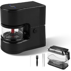 Herb Grinder Electric Portable, 1g Capacity, 1800mah Battery Powered with LED Lights, Electric Grinder for Kitchen, with 12g Storage Box, Black