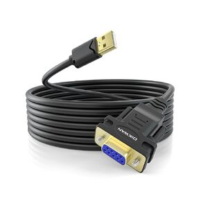 6ft USB للمحول التسلسلي ، USB إلى RS232 DB9 الكابل التسلسلي الإناث مع شرائح FT232 يدعم Windows 11 10 8 7 MAC Linux