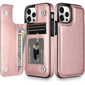 حالة محفظة Hiandier متوافقة مع iPhone 12 Pro Max Case 5G 6.7 بوصة وقائية نحيفة مع حامل فتحة بطاقة الائتمان Flip Folio Soft Pu Leather Clover ، White