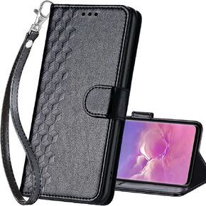 for Samsung Galaxy S10 Wallet case, Flip Folio Cover with Stand Feature for Women Men, PU Leather Phone Case Fit for Samsung Galaxy S10 6.0'' [Rose Gold-Butterfly]