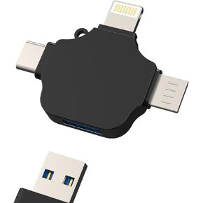Lightning Micro USB Type C to USB-A Adapter Compatible for Samsung iPhone 15 14 13 12 Pro Max Plus iPad Air Mini OTG Converter Thunderbolt Android Camera Card Reader Mouse Keyboard Flash Drive