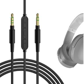 Geekria Audio Cable with Mic Compatible with Skullcandy Crusher Evo, Hesh 3, Hesh2, Riff 2 Headphones Cable, 1/8" (3.5mm) to 3.5mm Aux Replacement Stereo Cord with Inline Microphone (5.6ft/1.7 m)