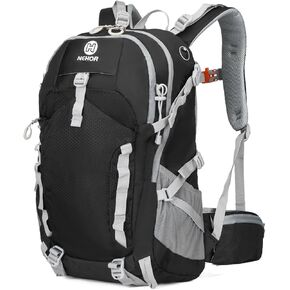 Hiking Backpack, 40L Lightweight Camping Backpack with Rain Cover, Water Resistant Large Hiking Bag Outdoor Travel Daypack for Men Women, Orange