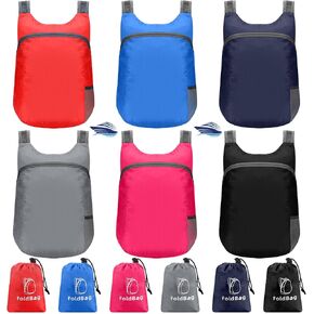6 Pack Lightweight Packable Backpack 20L Hiking Daypacks Water Resistant Foldable Backpack for Women Men Travel Camping Cruise Outdoor, 6 Colors