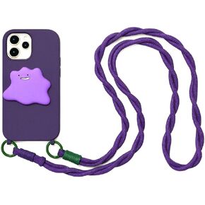 Phone Case Fashionable Anti-Theft Crossbody Strap and Stand | Stylish Purple Design for Women and Men iPhone 15 Cute Perfect for Daily use, Travel, or Outdoor Adventures