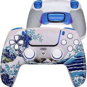 HEXGAMING Ultimate Wireless Controller Compatible with ps5-4 Remap Back Buttons, Hair Triggers, Interchangeable Thumbsticks - MareSurge