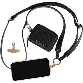 Premium Phone Strap Crossbody with Pouch - Light Blue Vegan Leather Phone Wallet - Adjustable Wrist Strap & Zippered Pouch – Clip and Go Lanyard Wallet Strap for Women
