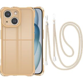 Crossbody Case for iPhone 14 Pro Max,Necklace Mobile Phone Cover with Cord Strap Soft TPU Bumper iPhone Cover Holder with Neck Cord Lanyard Strap-Light Silver