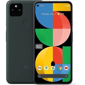 Google Pixel 5a with 5G (128GB, 6GB) 6.34" OLED, Snapdragon 765G, 4K Dual Camera, IP67 Water Resistant, Volte Fully Unlocked (GSM+CDMA, Global US Model) (w/Fast Car Charger, Mostly Black)