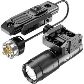 Picatinny Rail Flashlight for Rifle - 1000 Lumens LED Tactical Weapon Light with Remote Pressure Switch, USB C Rechargeable Gun AR Flashlight with Charger for Hunting Shooting, Alumium