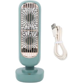 TOPINCN Table Fan Tower Small Desktop Charging Office Table Fans Dual Air Circulation USB Rechargeable 3 Wind Speed Portable Desk Fan
