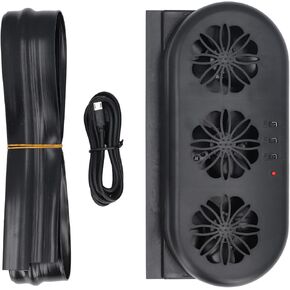 USB Powered 3 Fans, Car Front Window/Rear Window Vent Exhaust Fan Car Radiator Vent with Ventilation Black