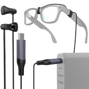 USB C Charging Cable for Ray-Ban Meta Smart Glasses 5FT/1.5M, Type C Charger Compatible with Wayfarer Meta, Headliner Meta, Skyler Meta