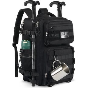 Military Tactical Backpack for Men 25L Large Heavy Duty Backpacks Molle Army 3 Days Assault Pack Bug out Rucksack Water Resistant Hiking Camping Travel Bag Black
