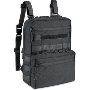 1000D Nylon Mil-Spec Tactical Hydration Backpack with MOLLE, Hook and Loop, Multi-Purpose Suitable for 3L Water Bladder, Easy Tactical Vest Mounting and Daily Shoulder Carry (Black Camo)