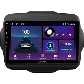 9" Car Stereo Upgrade Radio for Jeep Renegade 2015-2020 Wireless CarPlay Android Auto Stereo (2GB+64GB) GPS Navigation 5G WiFi Bluetooth DSP Replacement Installation Kit Touch Screen Head Unit