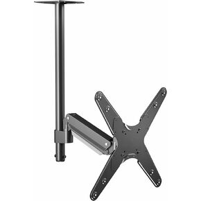 VIVO Heavy Duty Articulating Ceiling TV Mount for 17 to 55 inch Screens, Holds 44 lbs, Swivel and Pneumatic Height Adjustment, Max VESA 400x400, Black, MOUNT-VC02A