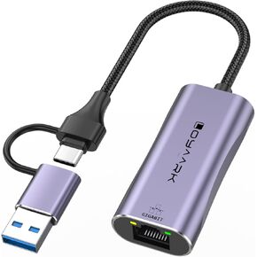 USB C 3.0 to Ethernet Adapter, USB 3.0 to Gigabit Network Connector, Type-C to RJ45 Internet Port Converter, Compatible with MacBook, Surface Pro, Windows 11/10/8/7, XP, Vista, Mac Computers