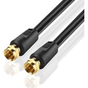 TNP Coaxial Cable Connector F Type - Gold Plated RG6 Coax Cable Cord for TV Antenna, Satellite Receivers, Cable Modem - Quad Shielded Coaxial Cable 20IN Extender Adapter for Indoor and Outdoor Use