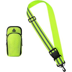 Reflective Sash Reflective Straps Safety Reflectors Lighted Running Belt Band with Arm Bag for Night Walking