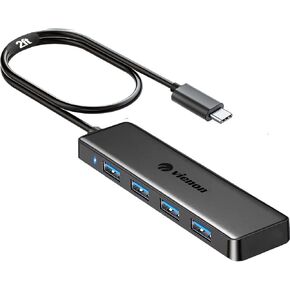 VIENON USB C Hub with 4 USB 3.0 Female Ports, USB C Splitter USB Extender for C Port Laptop, iMac Pro, MacBook, iPad Pro, Dell, Acer, HP, ASUS, Printer, Camera,Keyborad, Mouse etc-2ft