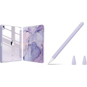 Fintie Hybrid Slim Case for iPad Air 13-inch (M2) 2024 Bundle with Silicone Sleeve for Apple Pencil Pro & Apple Pencil 2nd Generation