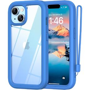 ANB for iPhone 14 case & iPhone 13 case,Soft Silicone and Clear Hard PC Back 3in1 Full Body Shockproof Heavy Duty Military-Grade Drop Protection Cover, (Dark Purple)