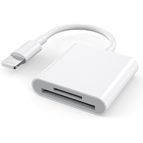 Sd Card Reader for iPhone iPad Camera,[Apple MFi Certified] Dual Slot Lightning to SD/TF Card Camera Memory Card Reader Adapter for iPhone 14/13/12/11/X/XS/XR/8/7 iPad,Quickly Transfer Photos Videos