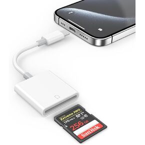 [Apple MFi Certified] USB C SD Card Reader for iPhone 16, USB Type C to SD Card Adapter Trail Game Camera Viewer Memory Card Reader for iPhone 16/16 Plus/16 Pro/16 Pro Max/15/15 Plus/15 Pro/15 Pro Max