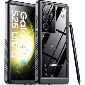 Temdan for Samsung Galaxy S23 Ultra Case Waterproof with Built-in Screen Protector 360 Full Body Shockproof Dustproof for Samsung S23 Ultra 5G Phone Case Heavy Duty Protective Black