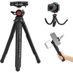 Fotopro Flexible Desktop Mini Tripod Smartphone Tripod for Camera & Phone Horizontal and Vertical Shooting Lightweight UFO4 Black