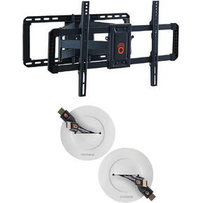 ECHOGEAR Full Motion TV Mount & in Wall TV Cable Hider Bundle - Mount TVs Up to 90" & Conceal The Wires Behind The Wall