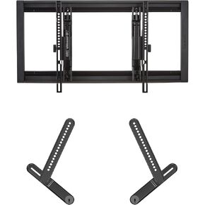 SANUS Advanced Tilt 4D Premium TV Wall Mount Bracket for Most 42"- 90" Flat Screen TVs & SANUS Soundbar Mount for Most Soundbars up to 15 lbs - Features Simple Install and Tool-Free Adjustments
