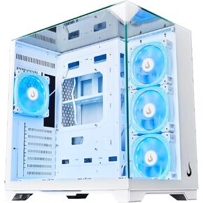 Case Computer Rise Mode USA Galaxy Full Glass, Mid Tower Tempered Glass, ATX White