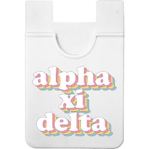 Sorority Shop Alpha Xi Delta Koala Pouch - Retro Design Card Holder for Phone Case- Phone Wallet Stick On - Ultra-Thin and Lightweight Phone Case Wallet - Holds Cards and Cash