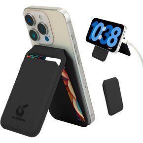 for MagSafe Wallet, Flip Magnetic Phone Stand with iPhone16/15/14/13/12, Phone Card Holder for Two Cards Blue