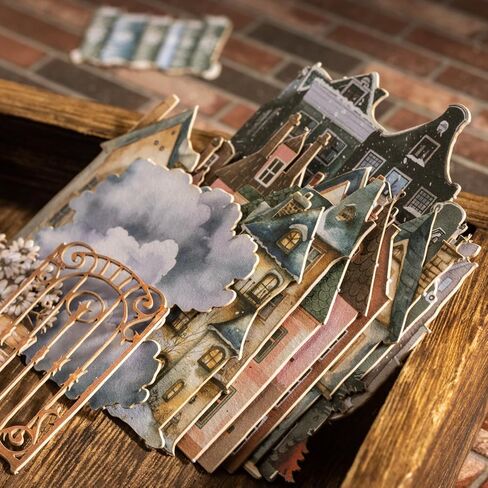 60pcs Secret in the Sistcase Series Paper Scrapbook Stickers ، Troue Guide Tour Landmark Stickers Kit for Scrapbooking ، Junk Journal ephemera ، DIY Crafts Journaling Supplies in Kuwait