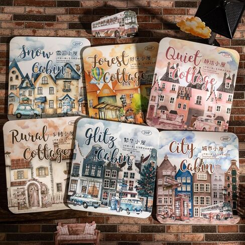60pcs Secret in the Sistcase Series Paper Scrapbook Stickers ، Troue Guide Tour Landmark Stickers Kit for Scrapbooking ، Junk Journal ephemera ، DIY Crafts Journaling Supplies in Kuwait