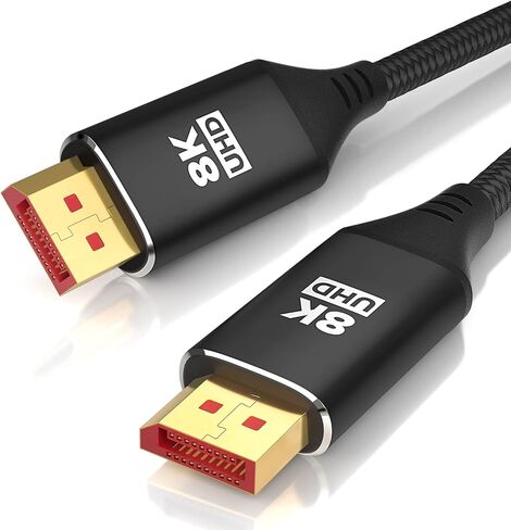 كابل منفذ عرض 16K 8K 10FT 2 حزمة، سلك DP عالي السرعة CL3، 8K@60 هرتز، 4K@144 هرتز، يدعم 40 جيجابت في الثانية، معدل تحديث عالٍ لشاشة الألعاب، الكمبيوتر المحمول، HBR3، HDR، بطاقة الرسومات 4090,7900، الكمبيوتر الشخصي in Kuwait