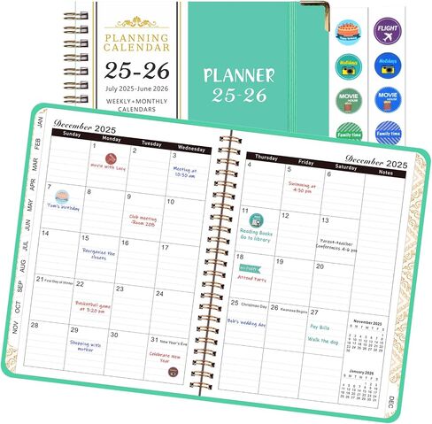 2025 Planner, Hardcover Weekly and Monthly Planner with Monthly Tabs, January 2025 - December 2025, Inner Pocket, 6.2" x 8.5" A5 Size, Perfect for Office Home School Supplies, Spiral Bound, Purple in Saudi Arabia