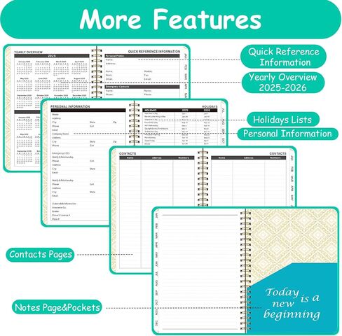 2025 Planner, Hardcover Weekly and Monthly Planner with Monthly Tabs, January 2025 - December 2025, Inner Pocket, 6.2" x 8.5" A5 Size, Perfect for Office Home School Supplies, Spiral Bound, Purple in Saudi Arabia