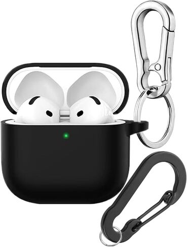 متوافق مع حافظة Airpods 4 2024، حافظة واقية من السيليكون الناعم لسماعات Airpods 4 مع سلسلة مفاتيح، حافظة مقاومة للصدمات لأجهزة Airpods الجيل الرابع للنساء والرجال (وردي) in Kuwait